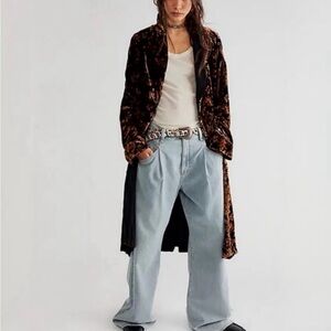 Free People Wild Nights velvet Duster Cardigan kimono